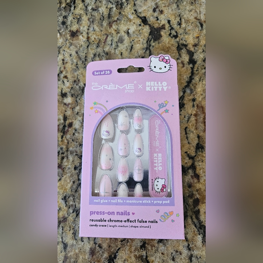 Pink Hello Kitty Press On Nails